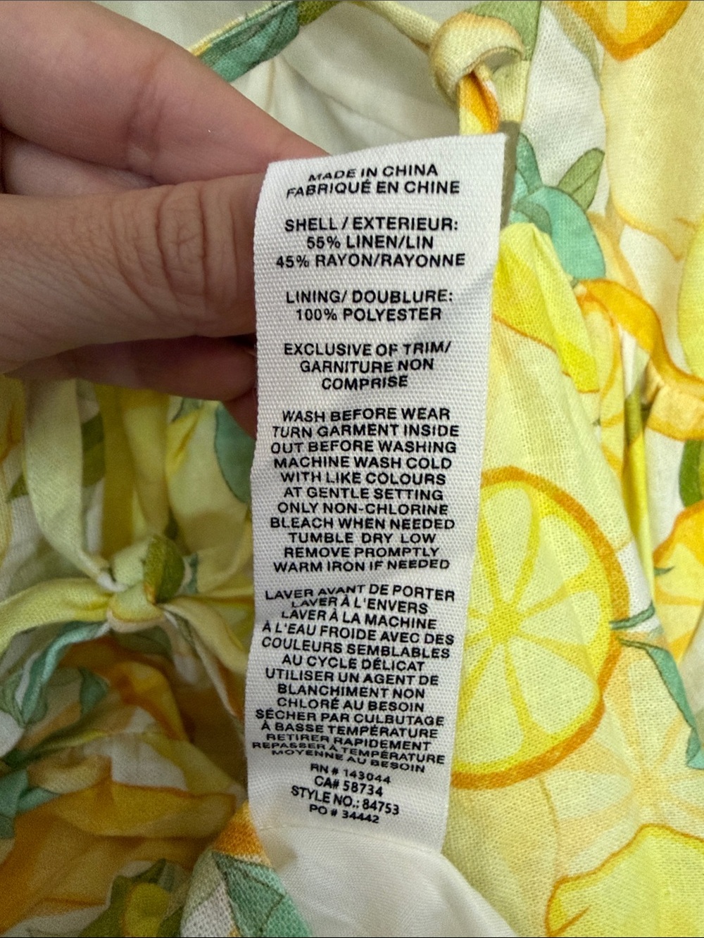 Avec Les Filles Yellow Lemon Print Mini Dress size 2 - Picture 4 of 8